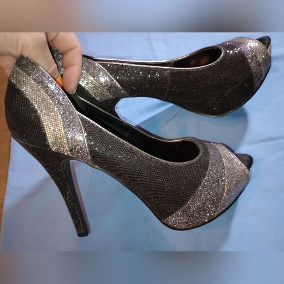 Worthington 5" sparkly open toe heels, size 9M - Picture 8 of 10